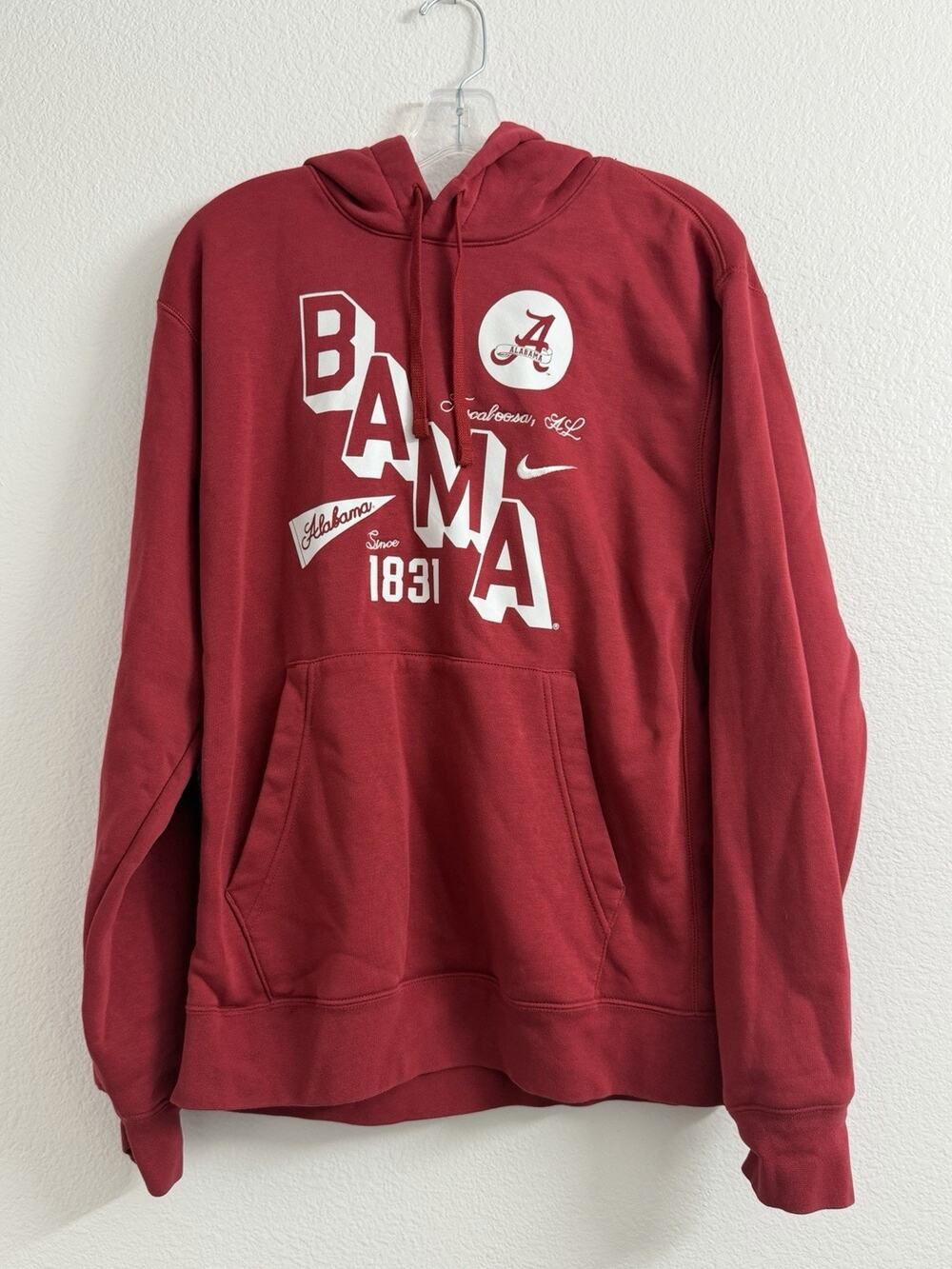 Nike Alabma Hoodie Men’s M Red Bama Tuscaloosa Crimson Tide Roll Tide